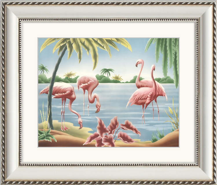 Custom Framed Turner Flamingo | Premium Giclee Print | Vintage Bird Lithograph
