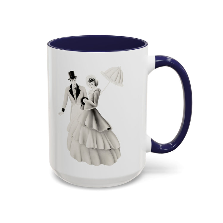 Vintage Romantic Portrait Mug - Couple with Parasol| 1940s Turner Art