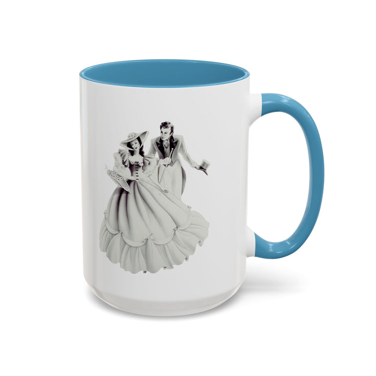 Vintage Romantic Portrait Mug - Couple with Basket of Flowers | 1940s Turner Art