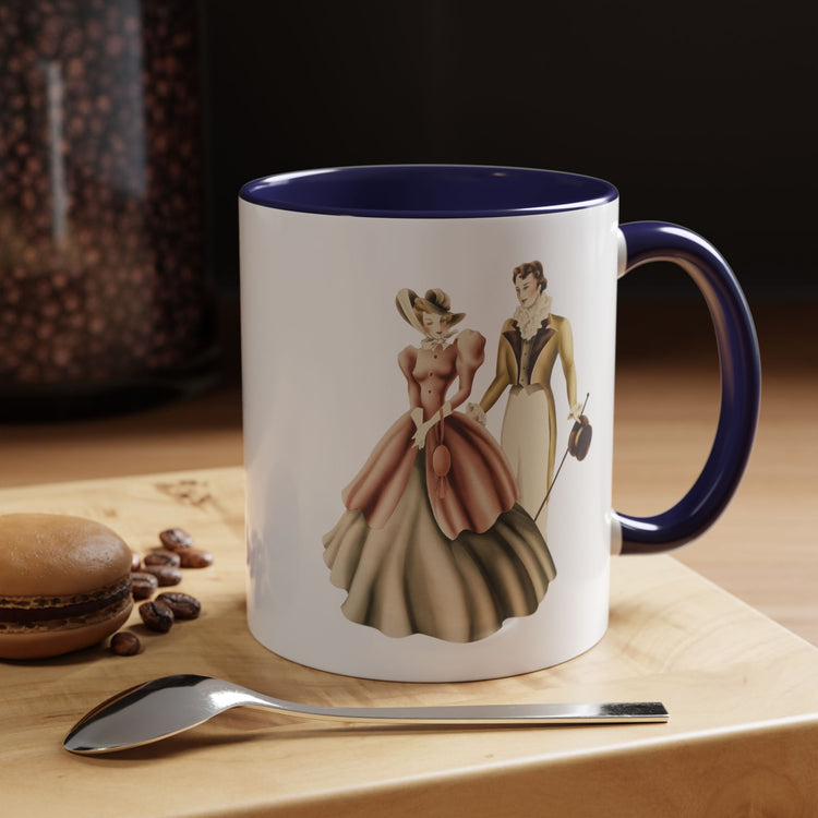 Vintage Romantic Portrait Mug - Couple Walking | 1940s Turner Art