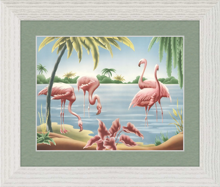 Custom Framed Turner Flamingo | Premium Giclee Print | Vintage Bird Lithograph