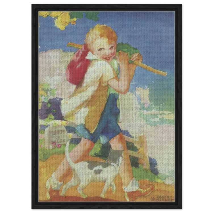 Dick Whittington by Albert Hencke | Vintage Nursery Art Print | Framed Canvas