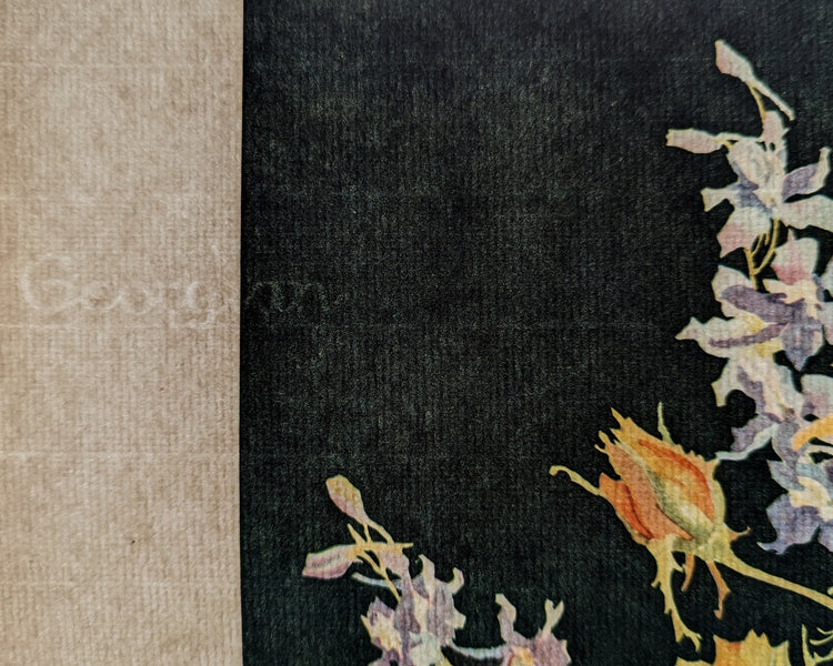 Roses and Larkspur by Mary and Nelson Grofe | 1940s Vintage Lithograph | Still Life Floral Wall Art