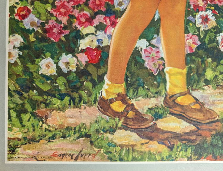 Admiration by Eugene Iverd | 1936 Vintage Lithograph | Sweet Sibling Nursery Wall Art