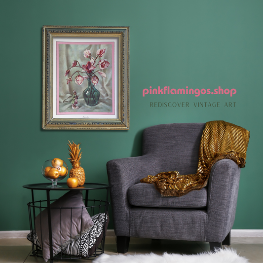 Magnolias by Harry Lane | 1945 Vintage Lithograph | Still Life Floral Wall Art