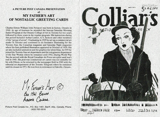 My Father's Art of Nostalgic Greeting Cards by Canadian Artist William Newport | Art Deco Greeting Card Set of 6