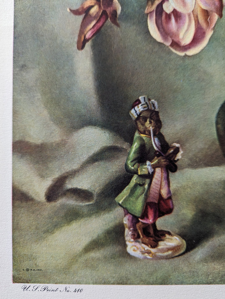 Magnolias by Harry Lane | 1945 Vintage Lithograph | Still Life Floral Wall Art