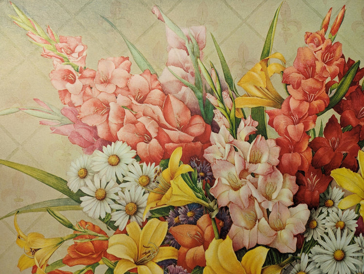 Gladiolus by Dimitry Alexandroff | 1940s Vintage Floral Lithograph | Large Botanical Wall Art
