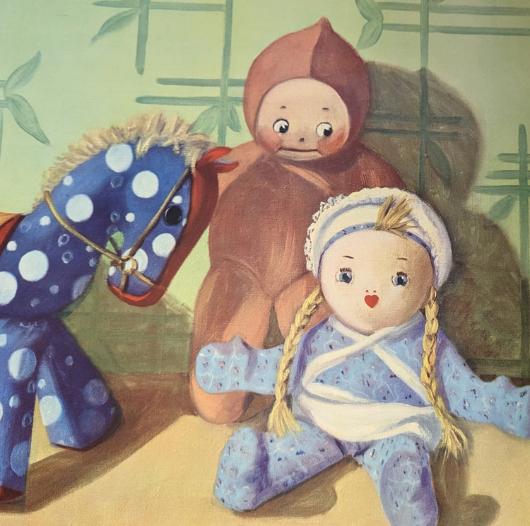 Nancy Lee’s Playmates by Reneé Barnes | 1930s Vintage Lithograph | Whimsical Nursery Wall Art
