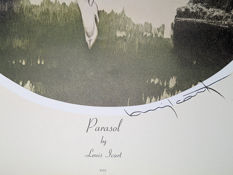 Parasol by Louis Icart | 1920s Art Deco Print | Offset Lithograph | Romantic French Interior Style