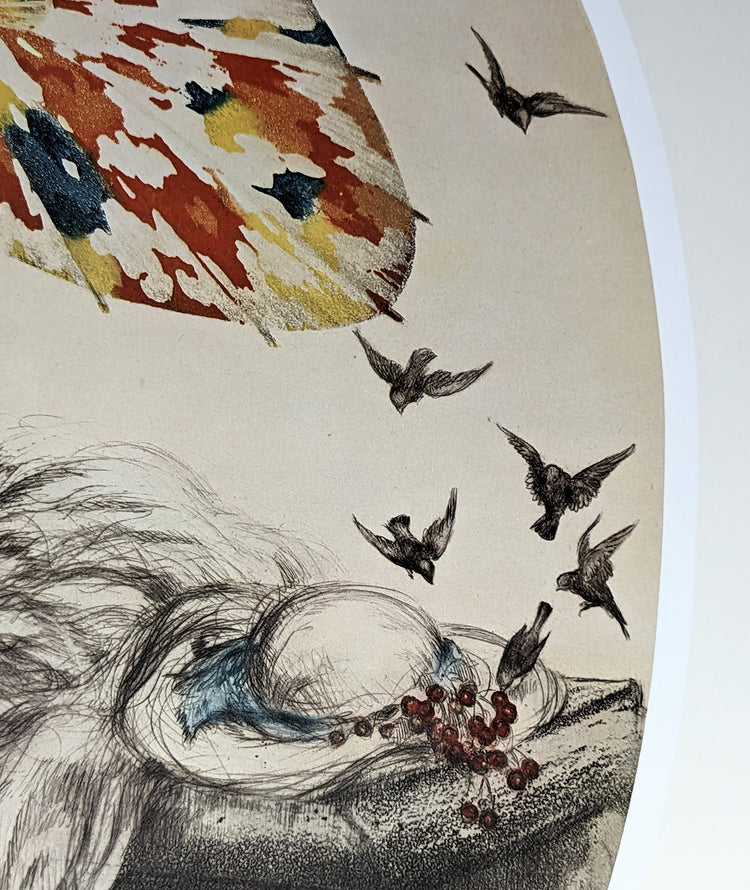 Parasol by Louis Icart | 1920s Art Deco Print | Offset Lithograph | Romantic French Interior Style