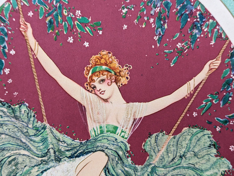 Swing by Marcel Le Boulte | 1920s Art Deco Lithograph | Vintage Parisian Style