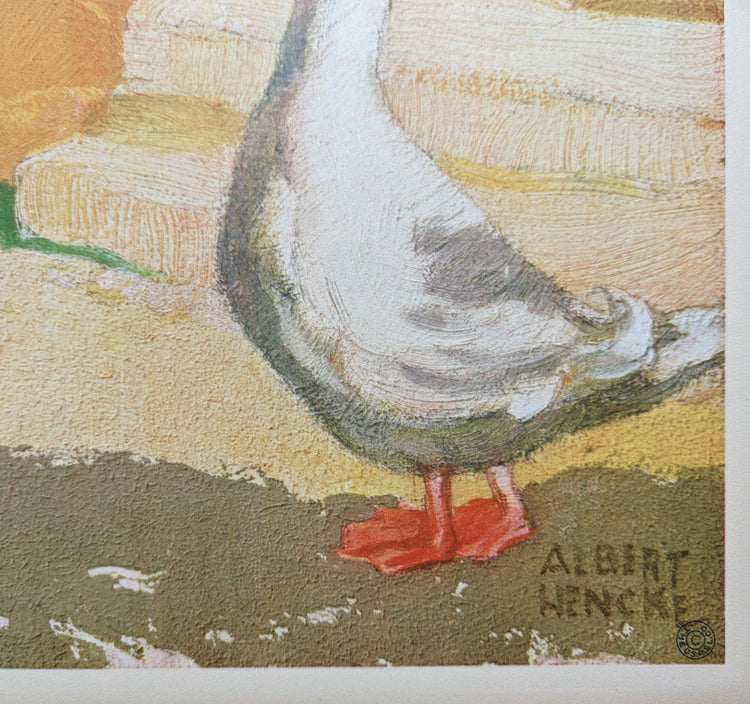 Goosy Goosy Gander by Hencke | 1930s Vintage Lithograph | Classic Nursery Wall Art