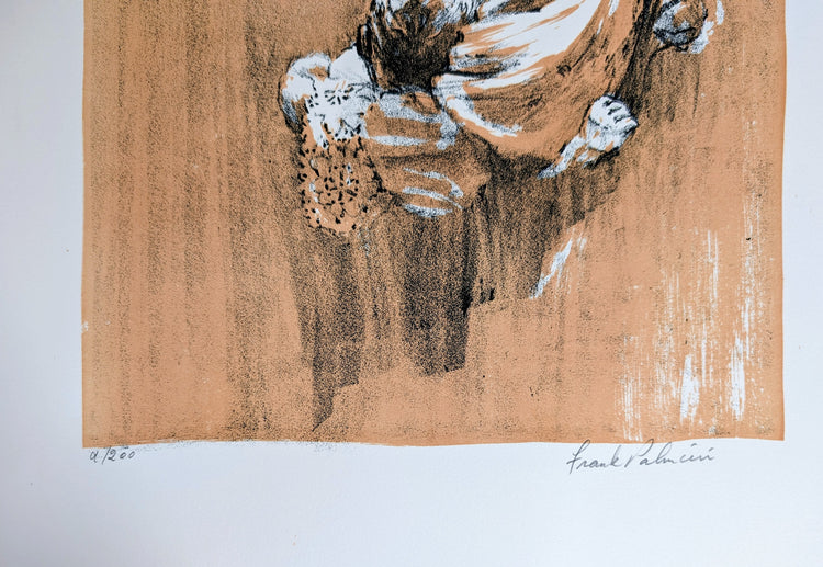 Mother and Baby by Frank Palmieri | 1970s Signed Lithograph | Vintage Family Wall Art