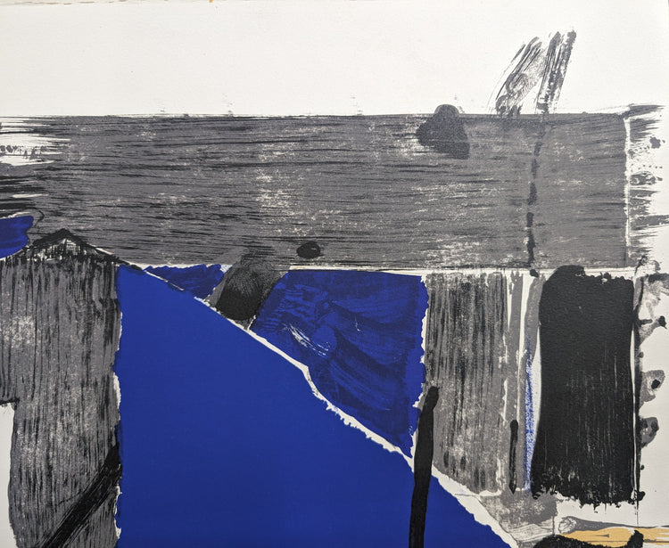 Abstract Composition by Walter Burger | 1970 Signed Lithograph | Mid-Century Modern Wall Art