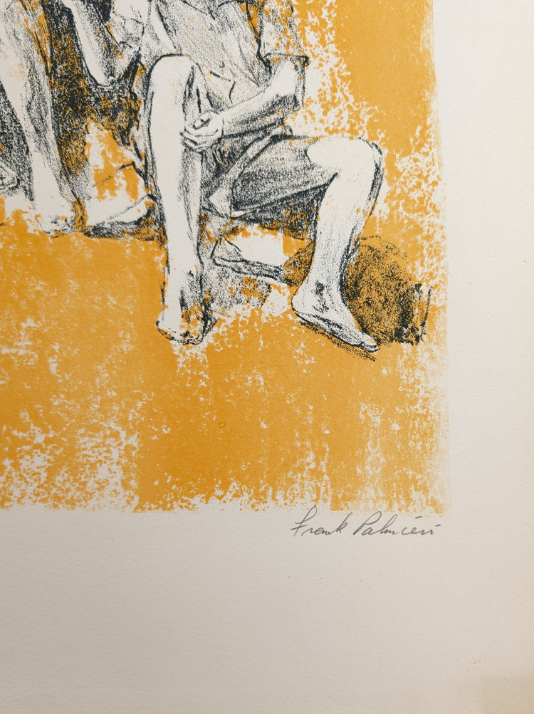 Boy Giving Flower by Frank Palmieri | 1970s Signed Lithograph | Sentimental Childhood Wall Art