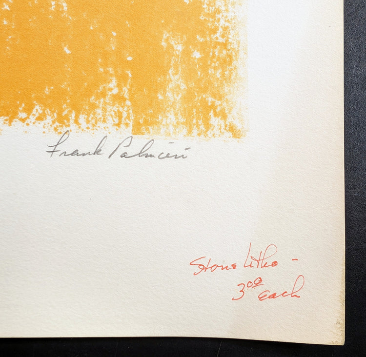 Boy Giving Flower by Frank Palmieri | 1970s Signed Lithograph | Sentimental Childhood Wall Art