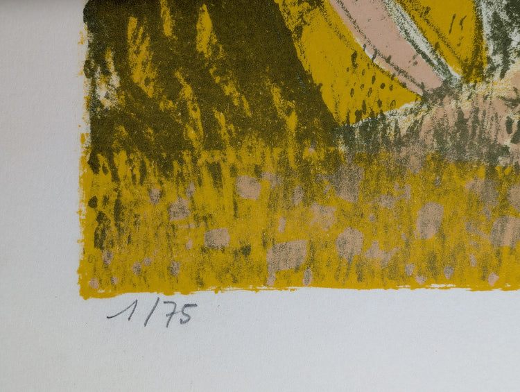 Untitled Landscape by Henri Van Moe | 1960s Signed Limited Edition | Sunset Mountain Scene
