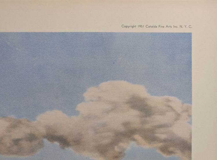 Sunderland Hills by James Ashley | 1950s Americana Landscape | Vintage Offset Lithograph