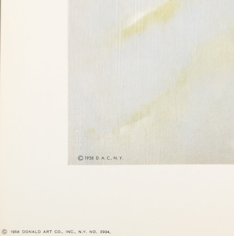 Wake-up Time by Florence Kroger | 1958 Vintage Lithograph | Kitten & Crib Nursery Art