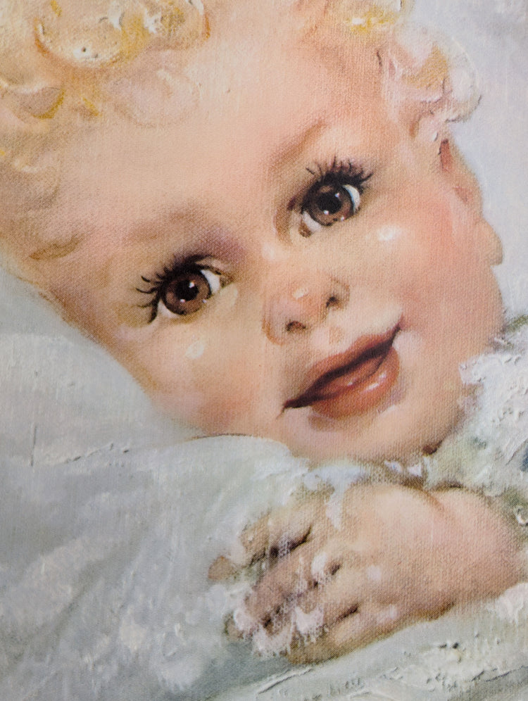 Wake-up Time by Florence Kroger | 1958 Vintage Lithograph | Kitten & Crib Nursery Art