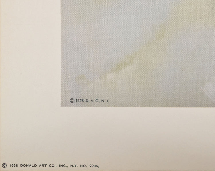 Wake-up Time by Florence Kroger | 1958 Vintage Lithograph | Kitten & Crib Nursery Art