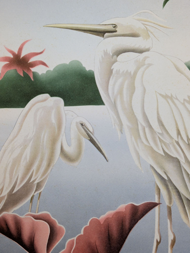 Turner Egrets | Premium Giclee Reproduction | Vintage Bird Art