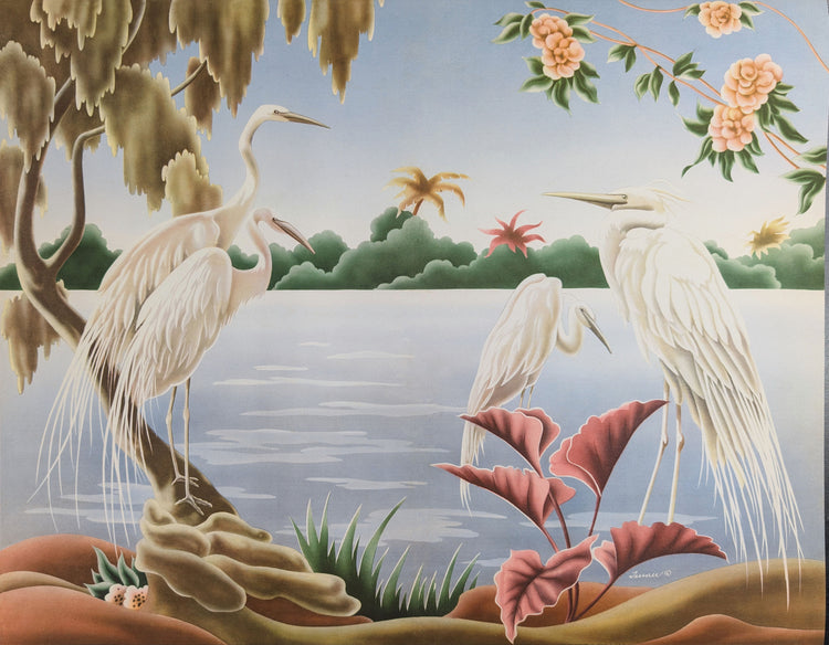 Turner Egrets | Premium Giclee Reproduction | Vintage Bird Art