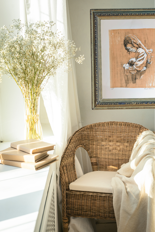 Mother and Baby by Frank Palmieri | 1970s Signed Lithograph | Vintage Family Wall Art