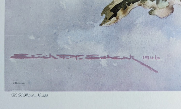 Sky Hibiscus by Erich F.T. Schenk | 1940s Vintage Floral Lithograph | Tropical Wall Art