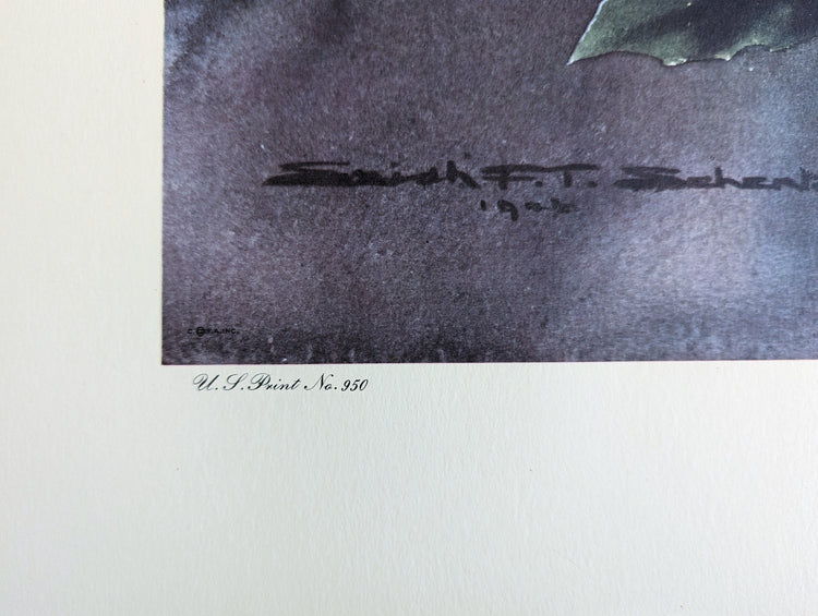 Luscious Tea Rose by Erich F.T. Schenk | 1940s Vintage Floral Lithograph | Romantic Wall Art