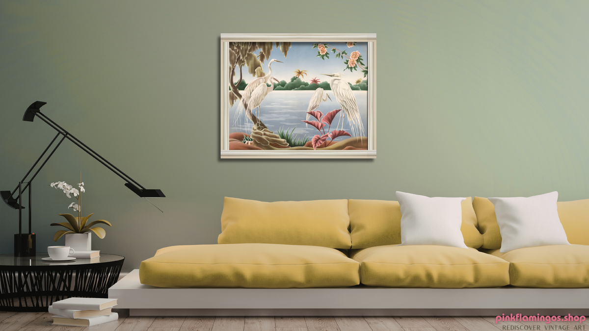 Turner Egrets | Premium Giclee Reproduction | Vintage Bird Art