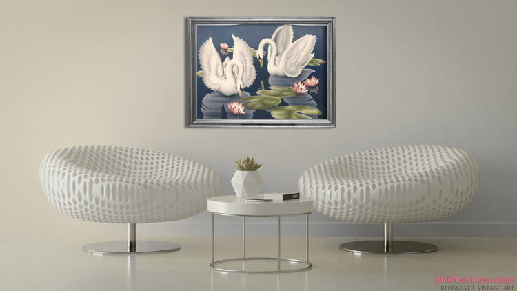 Turner Swans and Lillies | Premium Giclee Reproduction | Vintage Bird Art