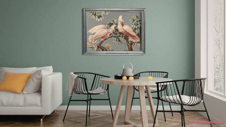 Turner White Cockatoos | Premium Giclee Reproduction | Vintage Bird Art
