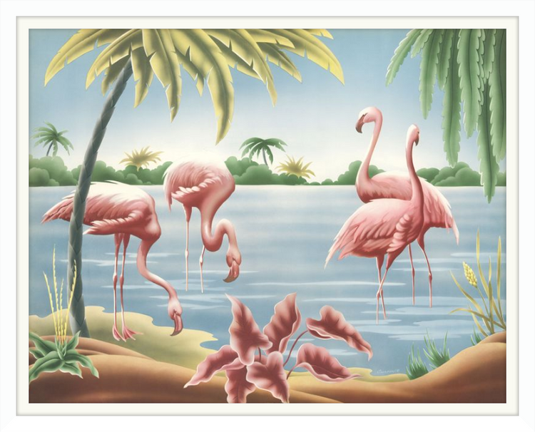Custom Framed Turner Flamingo | Premium Giclee Print | Vintage Bird Lithograph