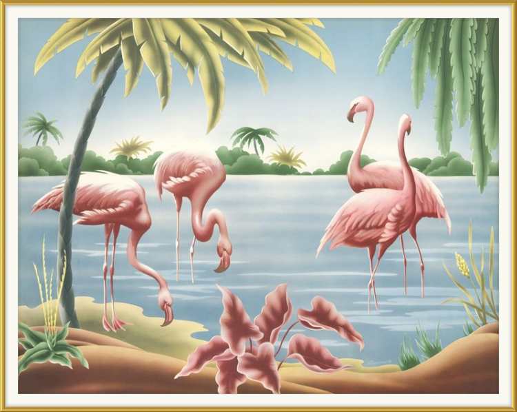 Custom Framed Turner Flamingo | Premium Giclee Print | Vintage Bird Lithograph