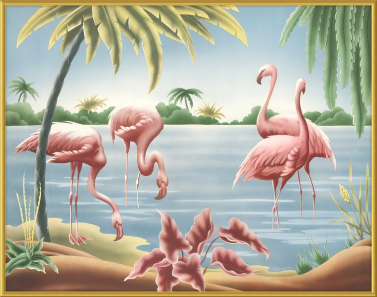 Custom Framed Turner Flamingo | Premium Giclee Print | Vintage Bird Lithograph