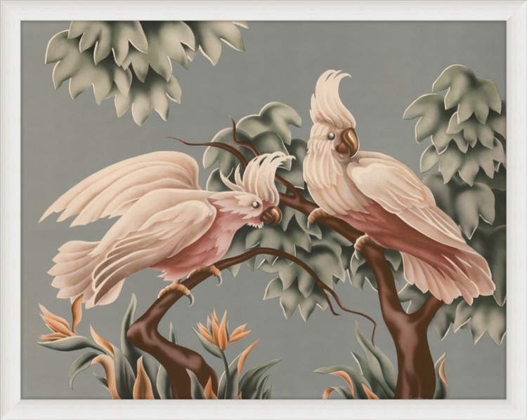 Custom Framed Turner White Cockatoos | Premium Giclee Print | Vintage Bird Lithograph