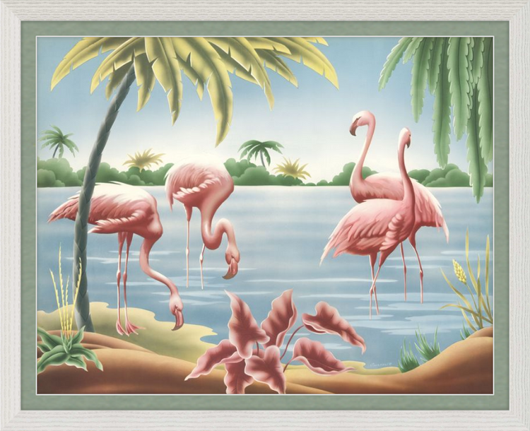 Custom Framed Turner Flamingo | Premium Giclee Print | Vintage Bird Lithograph