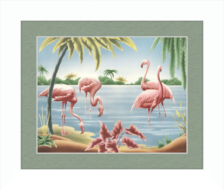 Custom Framed Turner Flamingo | Premium Giclee Print | Vintage Bird Lithograph