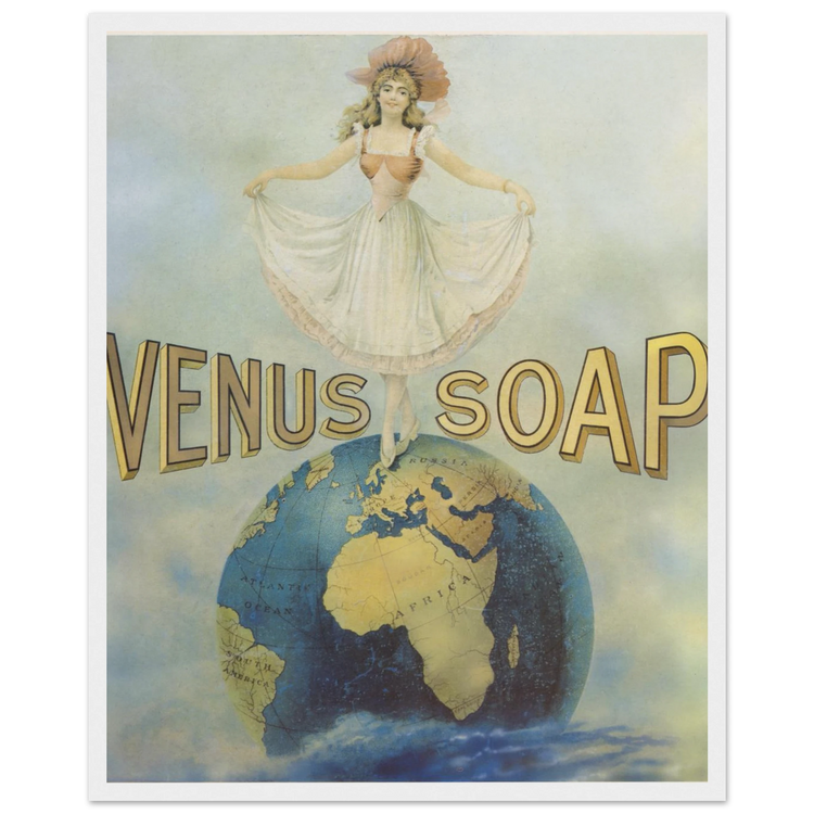 Venus Soap | Wooden Framed Poster | Vintage Advertising Art