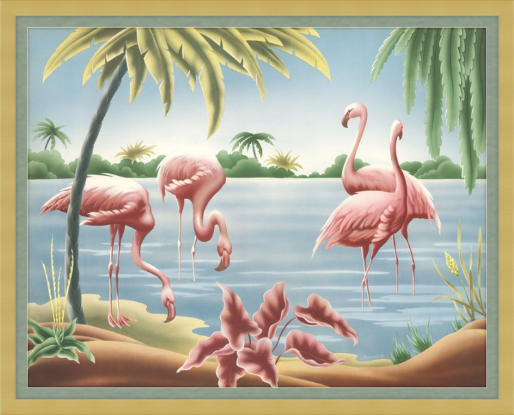 Custom Framed Turner Flamingo | Premium Giclee Print | Vintage Bird Lithograph