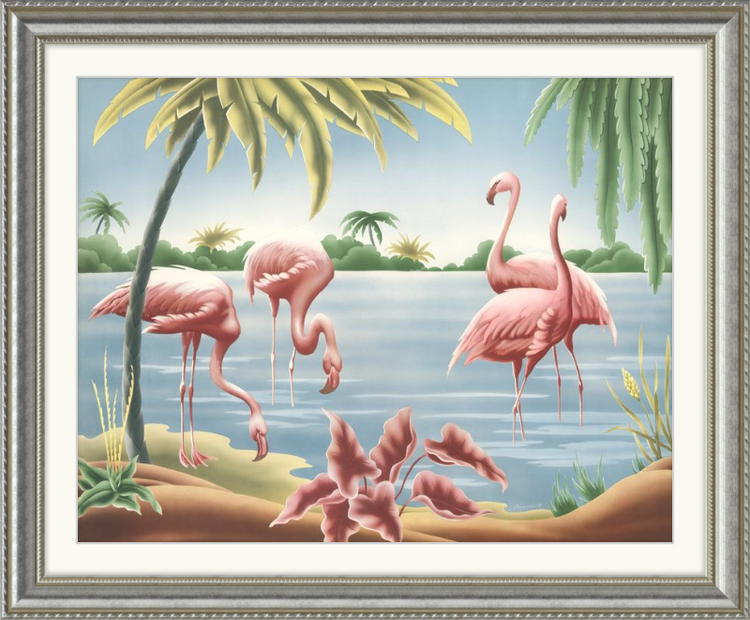 Custom Framed Turner Flamingo | Premium Giclee Print | Vintage Bird Lithograph