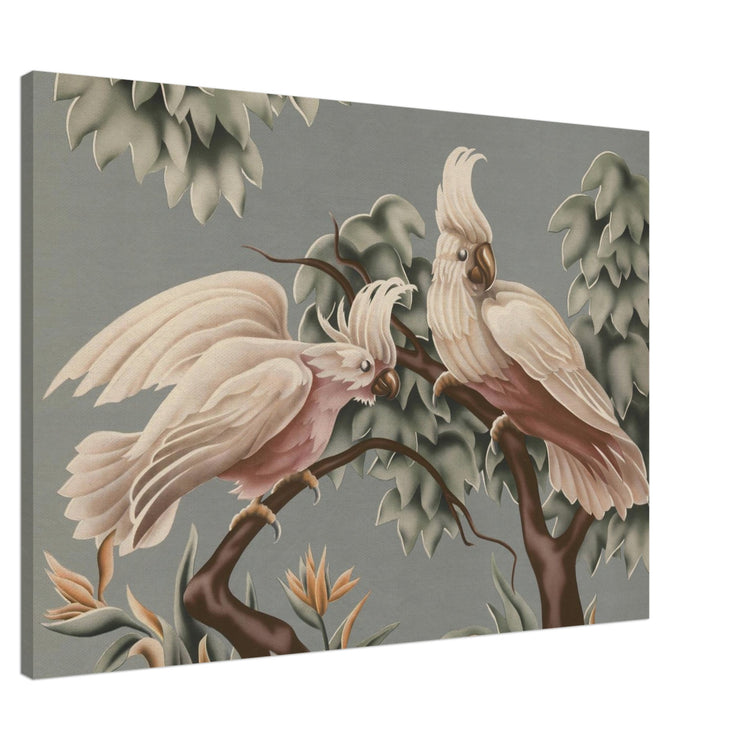 Turner White Cockatoos Wrap-Around Canvas Print | Vintage Tropical Bird Wall Art