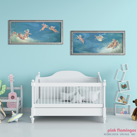 Stardust IV and V by Albo, mint condition vintage nursery art lithograph set