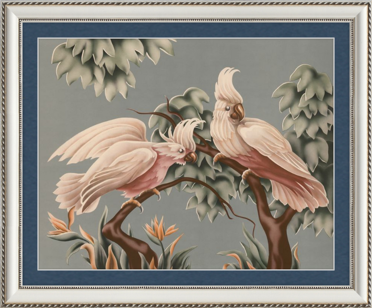 Custom Framed Turner White Cockatoos | Premium Giclee Print | Vintage Bird Lithograph
