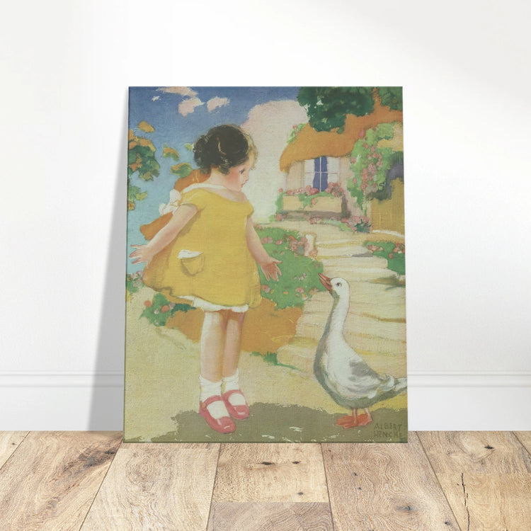 Goosy Goosy Gander by Albert Hencke | Vintage Nursery Art Print | Canvas Print