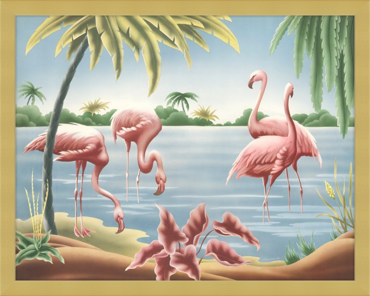 Custom Framed Turner Flamingo | Premium Giclee Print | Vintage Bird Lithograph