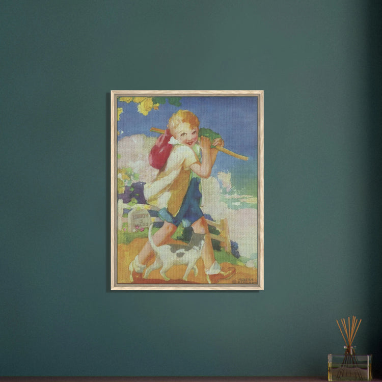 Dick Whittington by Albert Hencke | Vintage Nursery Art Print | Framed Canvas