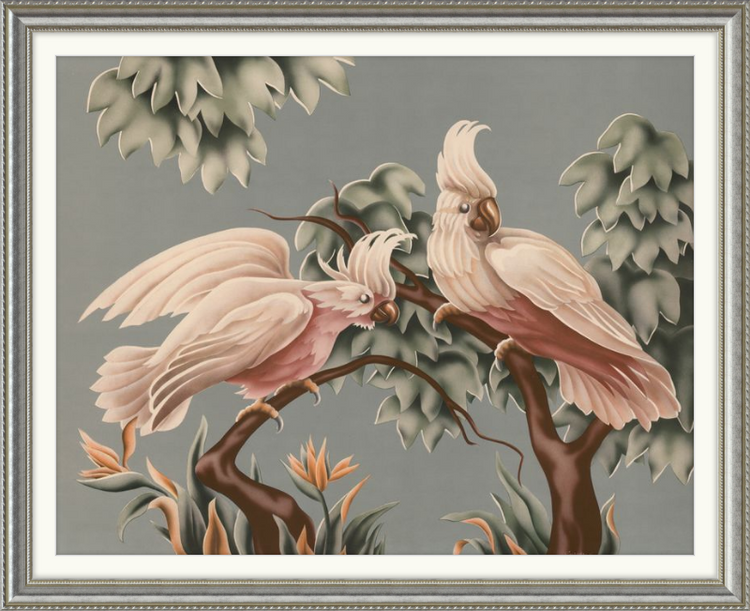 Custom Framed Turner White Cockatoos | Premium Giclee Print | Vintage Bird Lithograph